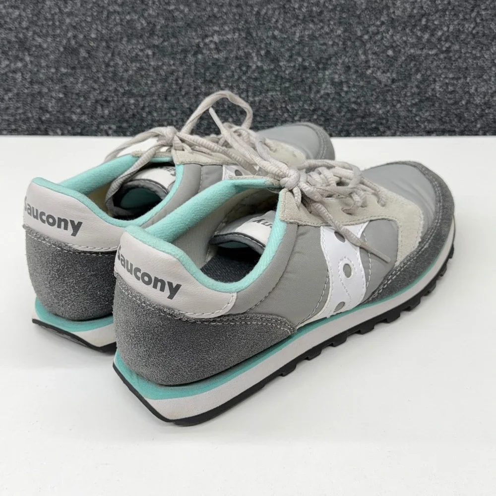 Saucony Jazz Low Pro Grey Mint Green Suede Nylon Sneakers 1866-103 Womens 7‎